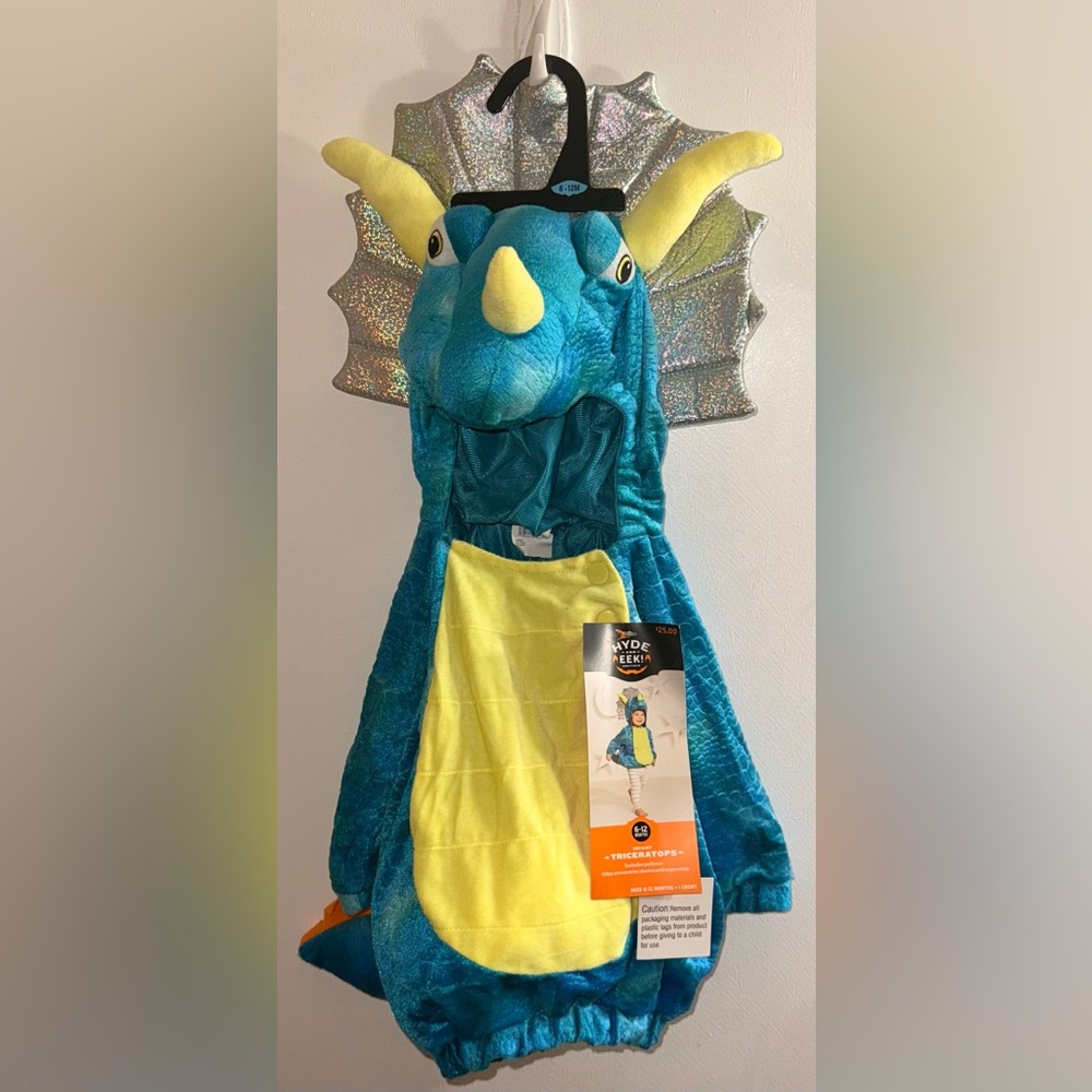 Vivid Blue and Yellow Dragon Costume for Kids